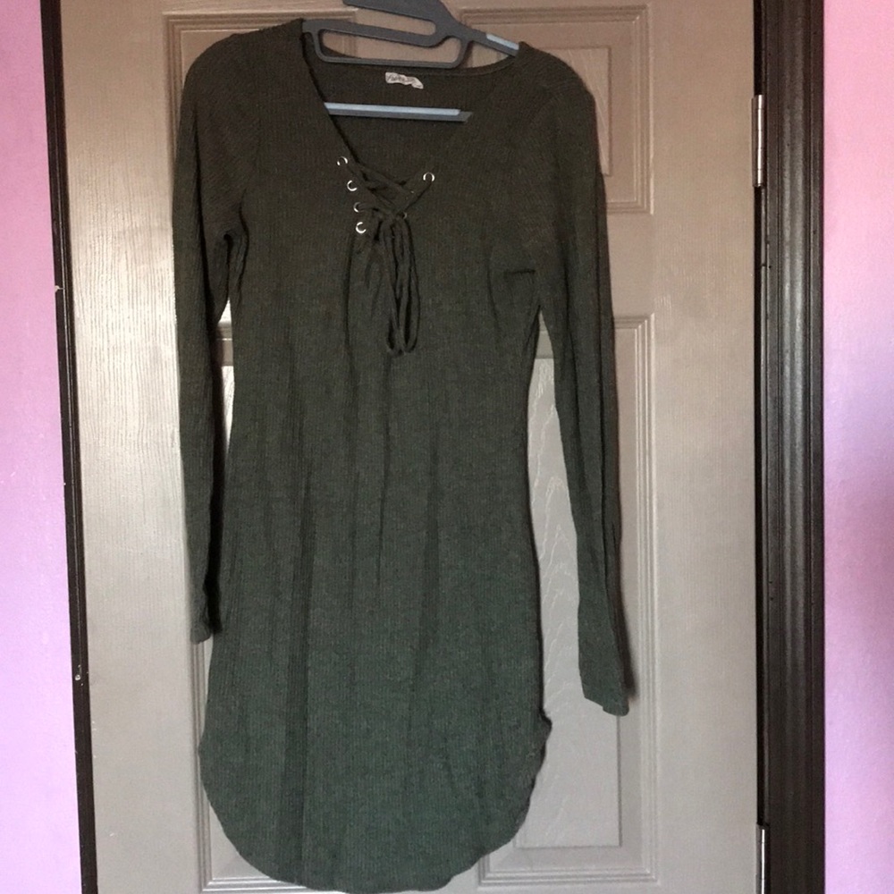 Flirty olive green dress